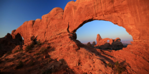 Backside of North and South Window with Turret Arch in distance